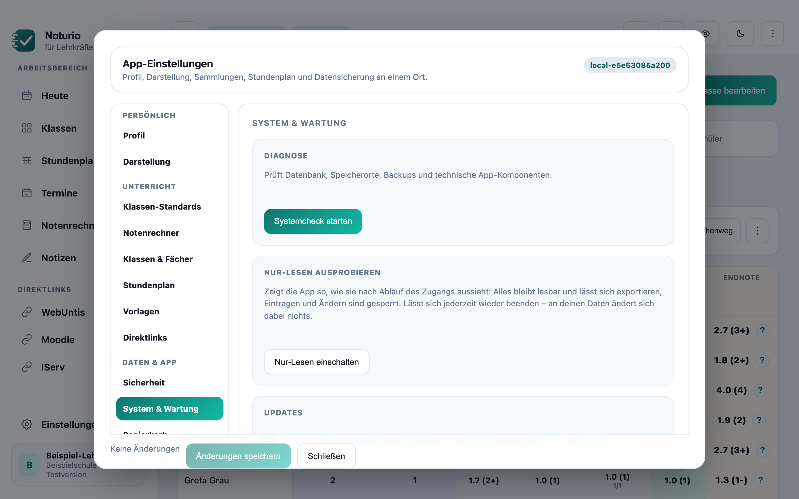 System und Wartung mit Ersteinrichtung und Tour