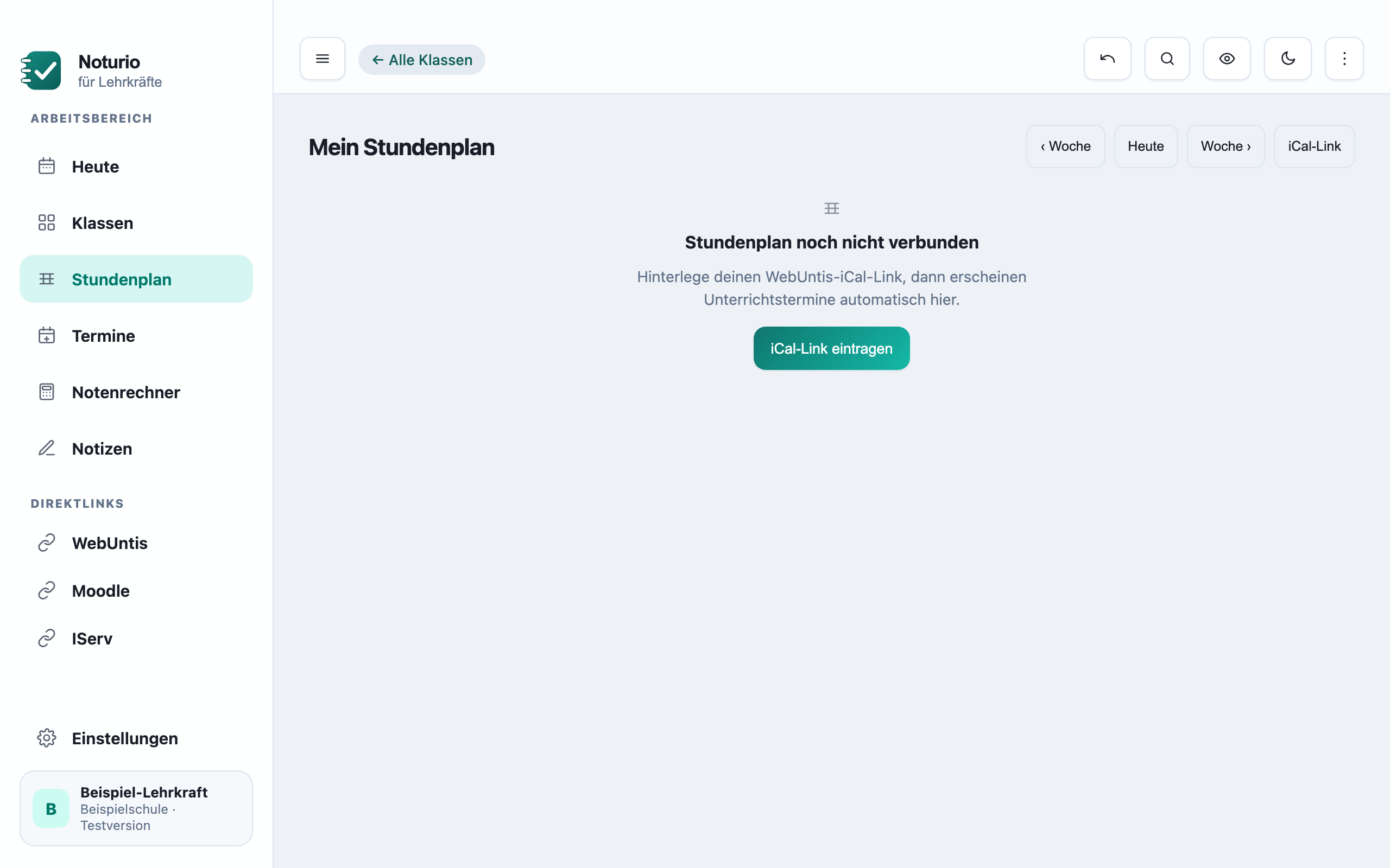 Stundenplan-Ansicht
